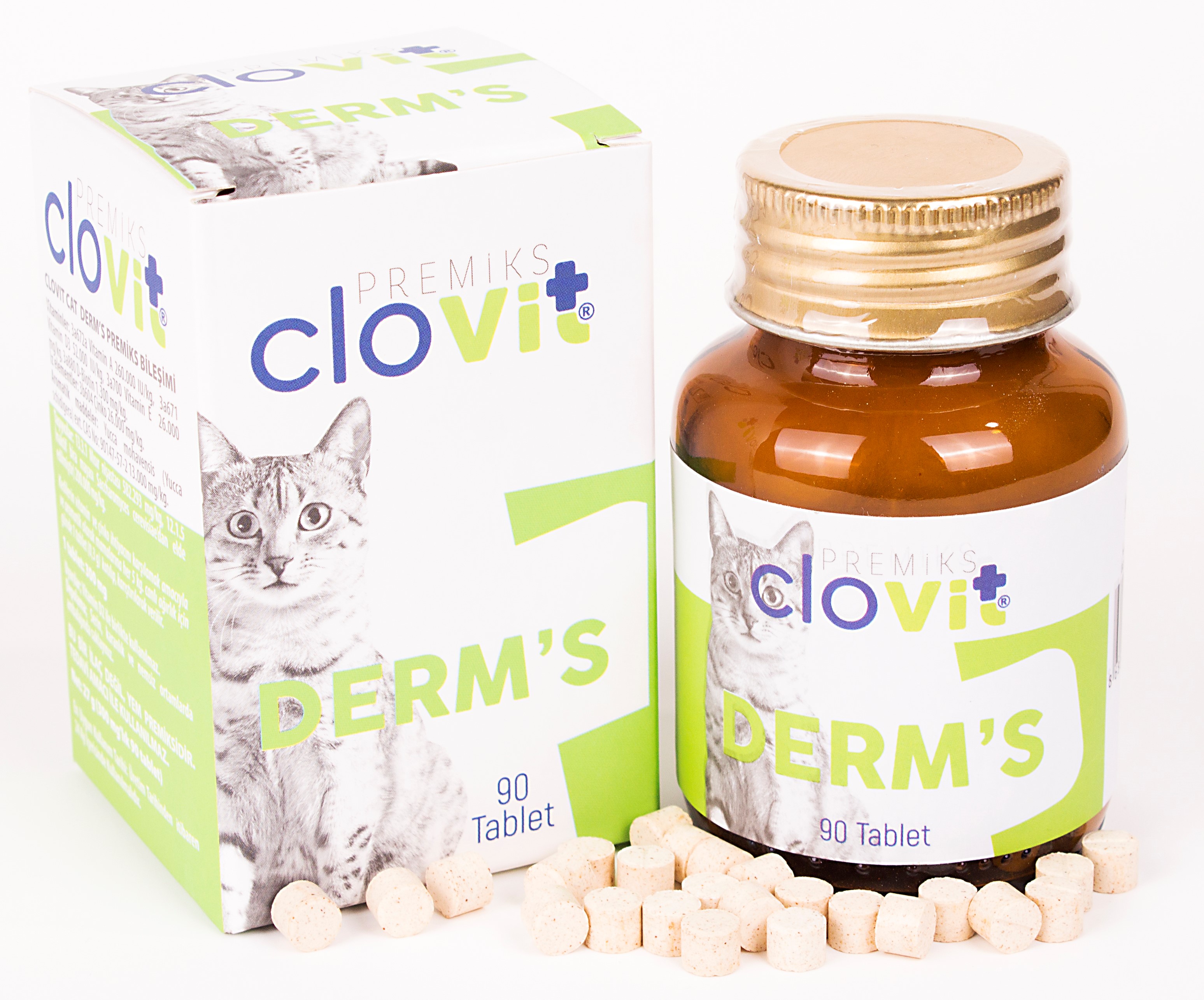 Clovit Kedi Derm's; Kediler Için Tüy Dökülme Önleyici ç